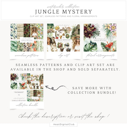 Jungle Mystery - Floral Arrangements, Tropical Flower Clipart | 12 PNG