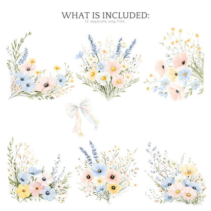 Spring Planner Lover - Floral Arrangements, Pastel Flowers | 12 PNG