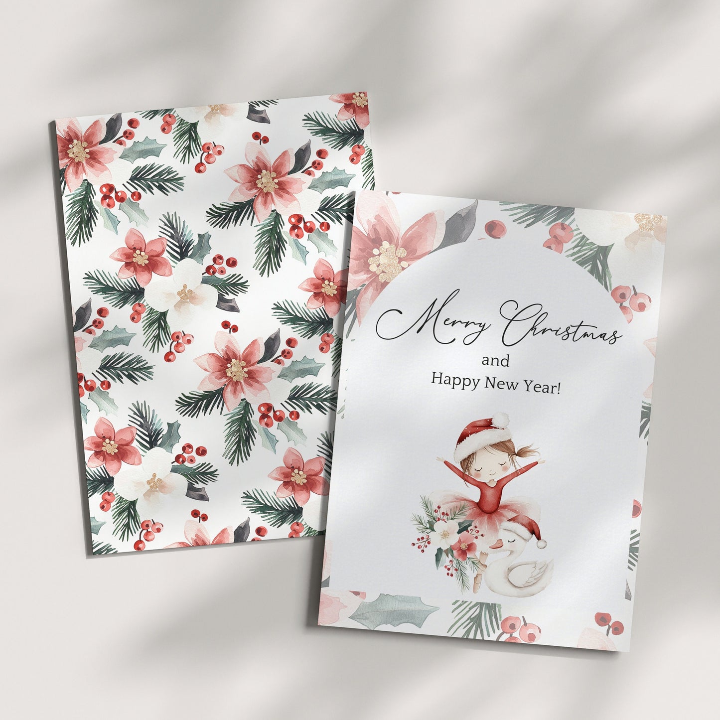 Holiday Ballerina - Cute Xmas Ballet, Christmas Flowers Clipart, Winter Ballerina | 44 PNG