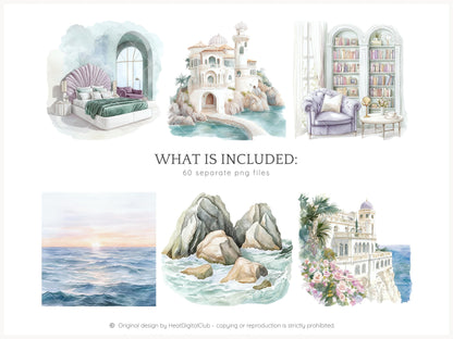 Modern Ariel - Mermaid Clip Art Set | 60 PNG