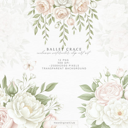 Ballet Grace - Pink Floral Arrangements | 12 PNG