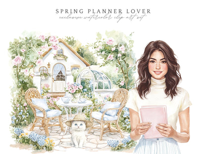 Spring Planner Lover - Planner Clipart, Cozy Pastel Planning | 50 PNG
