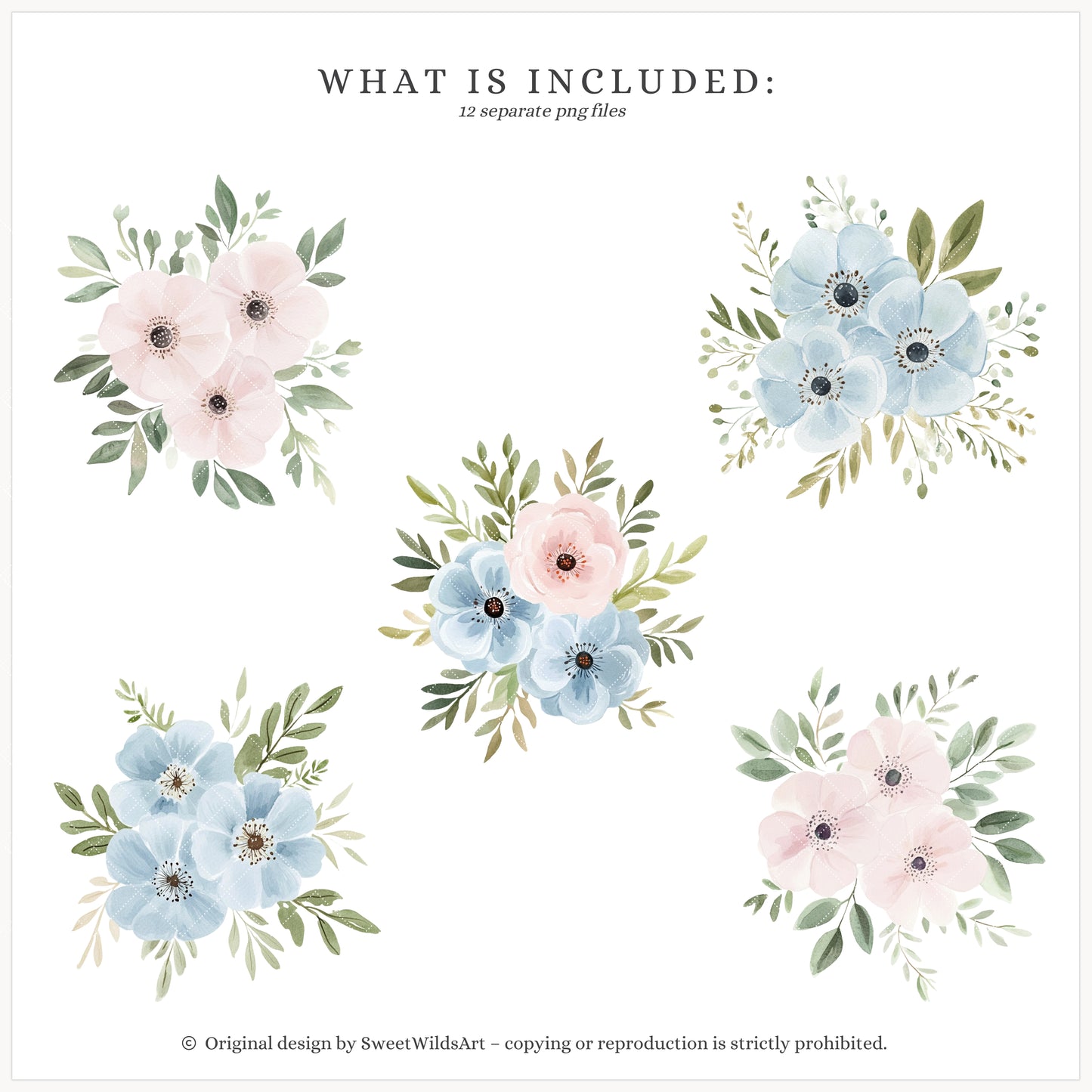 School Sweethearts - Back to School Floral Arrangements, Flowers, Grandmillennial | 12 PNG