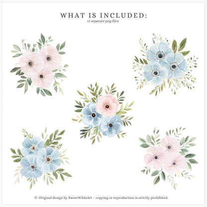 School Sweethearts - Back to School Floral Arrangements, Flowers, Grandmillennial | 12 PNG