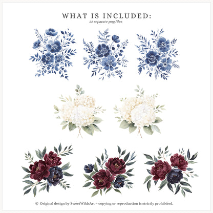 Little Classics - Watercolor Floral Arrangements, Chinoiserie, Beige Hydrangeas | 22 PNG