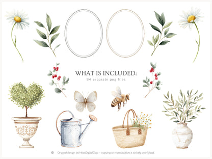 Rustic Atelier - Clipart Set, Cottagecore Plush Toys, French Country Nursery, Neutral Baby | 84 PNG