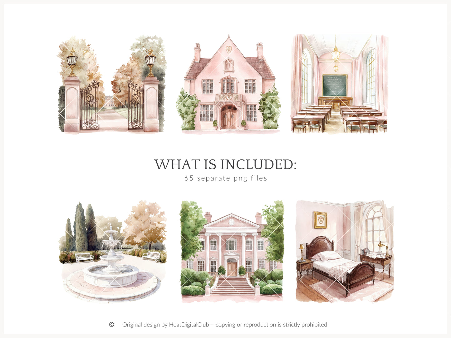 Blush Academia - Light Academia, Study Girls Clipart, Books, Bookworm | 65 PNG