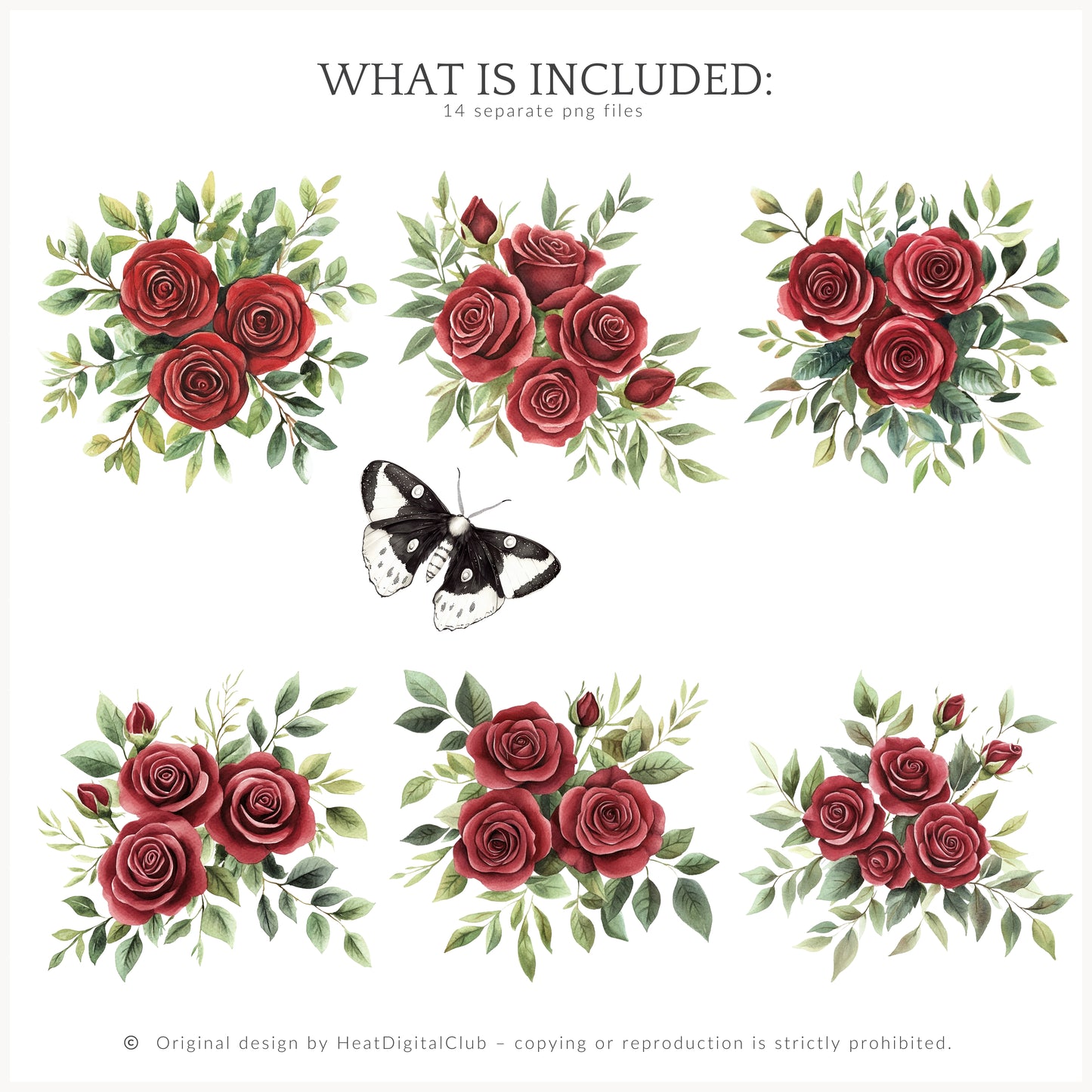 Medievalcore - Floral Arrangements, Red Rose Clipart, Gothic Floral | 14 PNG