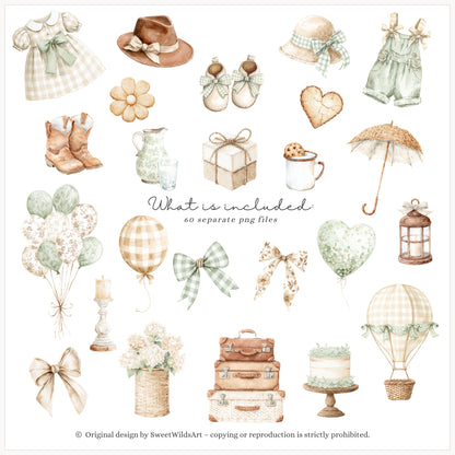 Cottage Classics - Teddy Bears Clipart, Kids Nursery, Vintage Toys, Grandmillennial | 60 PNG