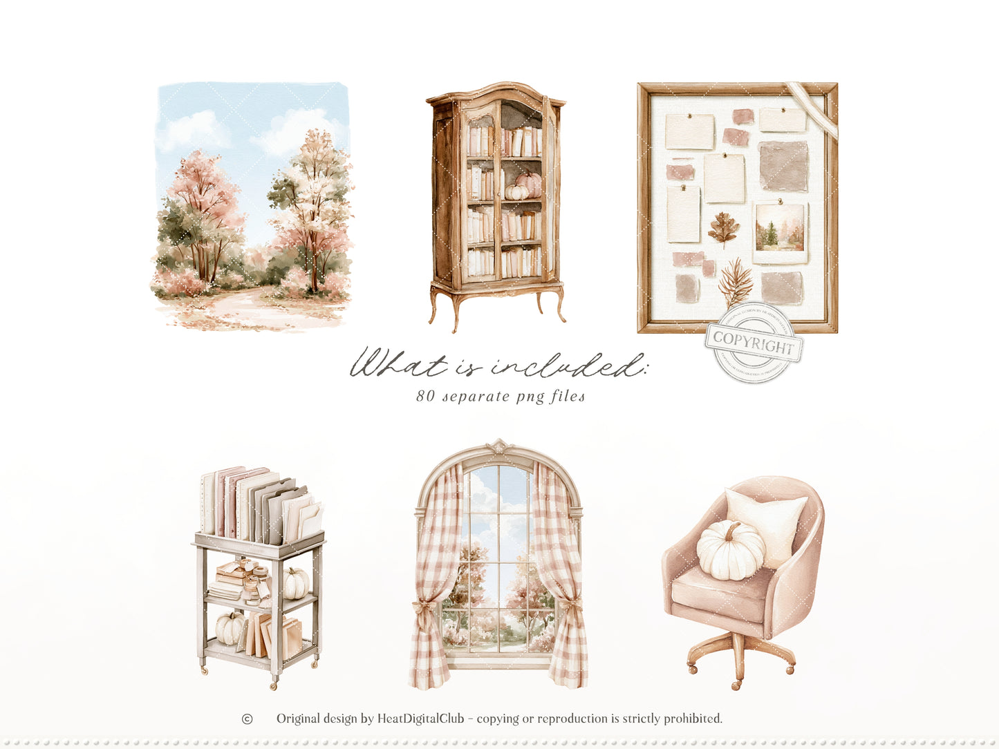 Fall Notes - Clipart Collection, Autumn Planner, Cozy Stationery, Book Lover, Journal Graphics | 90 PNG/JPEG