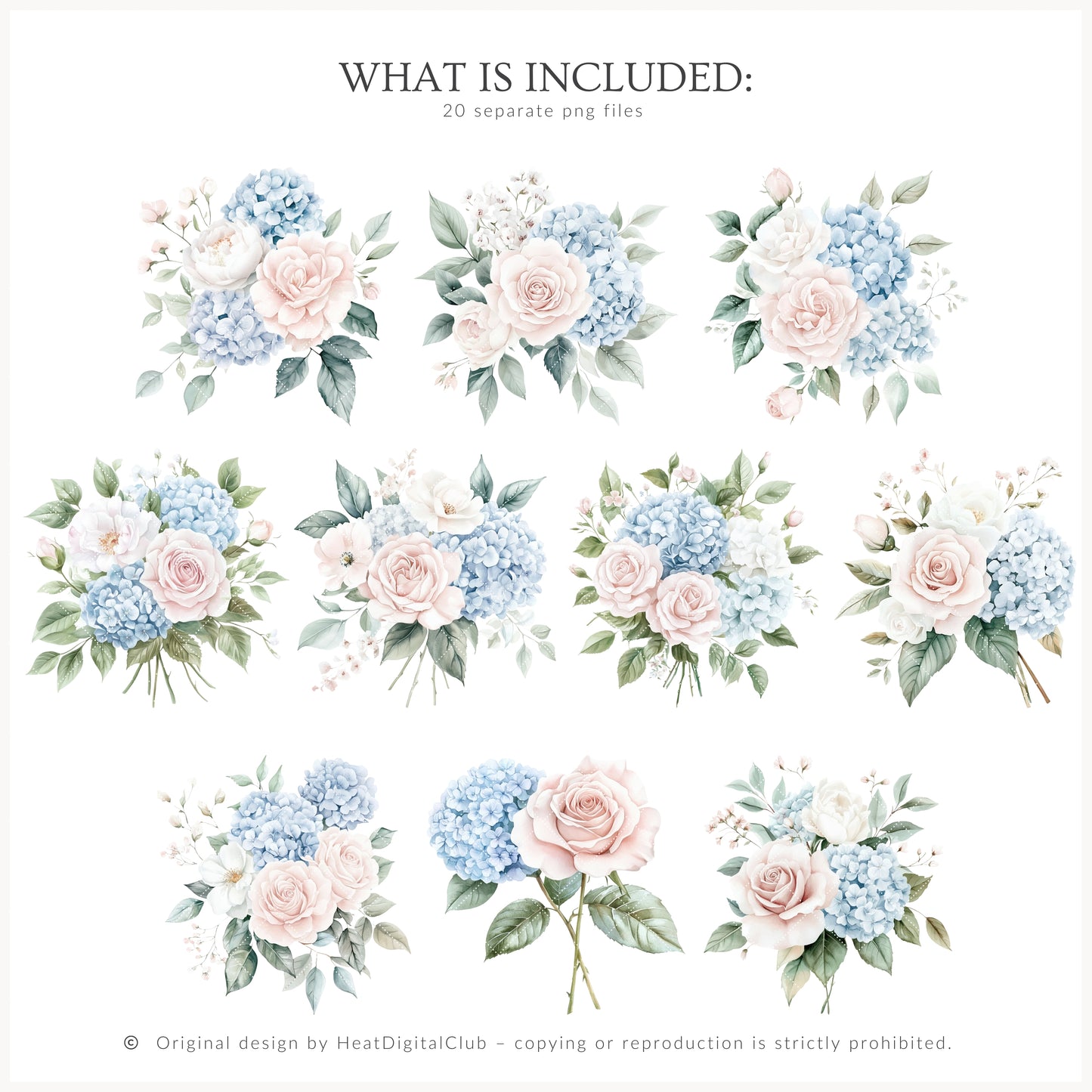 She is a Libra - Floral Arrangements, Zodiac, Elegant Rose & Hydrangea, Gemstones | 20 PNG