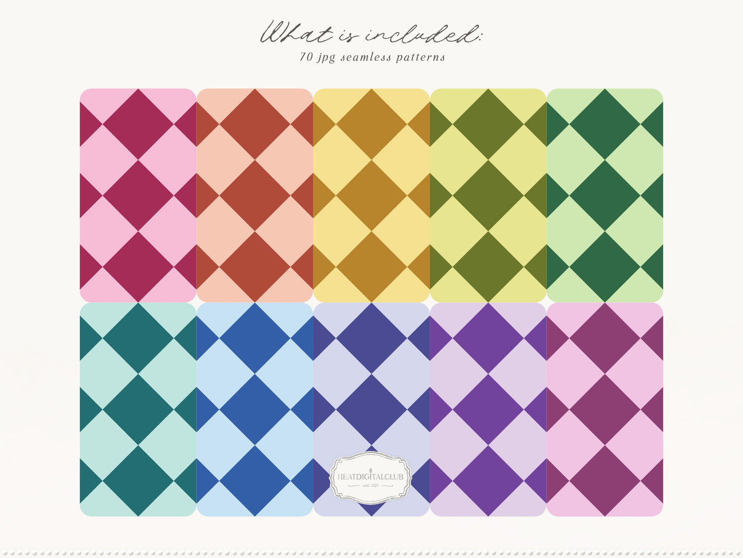 Dopamine Mix - Colorful Bold Geometric Seamless Patterns, Paper Collection | 70 JPEG