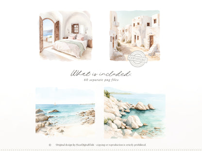 Grapefruit Breeze - Summer Clipart, Mediterranean Beach, Coastal Aesthetic, Citrus, Vacation | 60 PNG