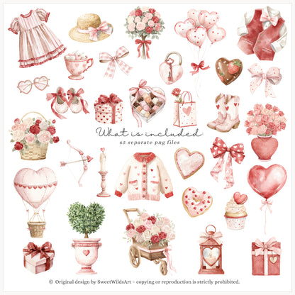 Romantic Classics - Teddy Bears Clipart, Valentine's Day, Love, Baby Shower, Nursery| 65 PNG
