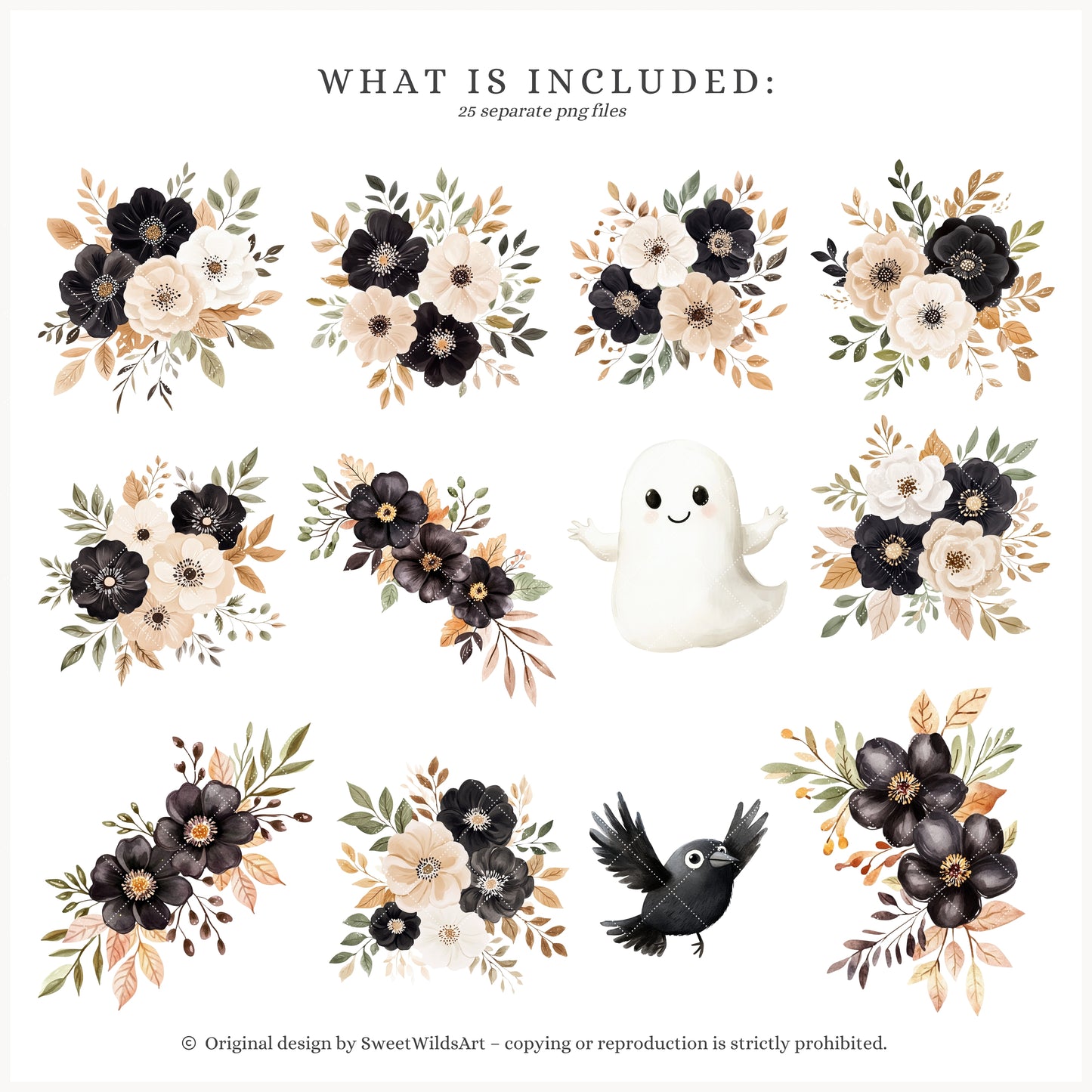 Honk or Haunt - Halloween Floral Arrangements, Fall, Spooky Pumpkins | 25 PNG