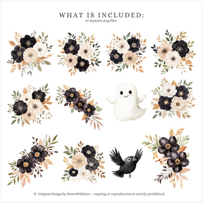 Honk or Haunt - Halloween Floral Arrangements, Fall, Spooky Pumpkins | 25 PNG