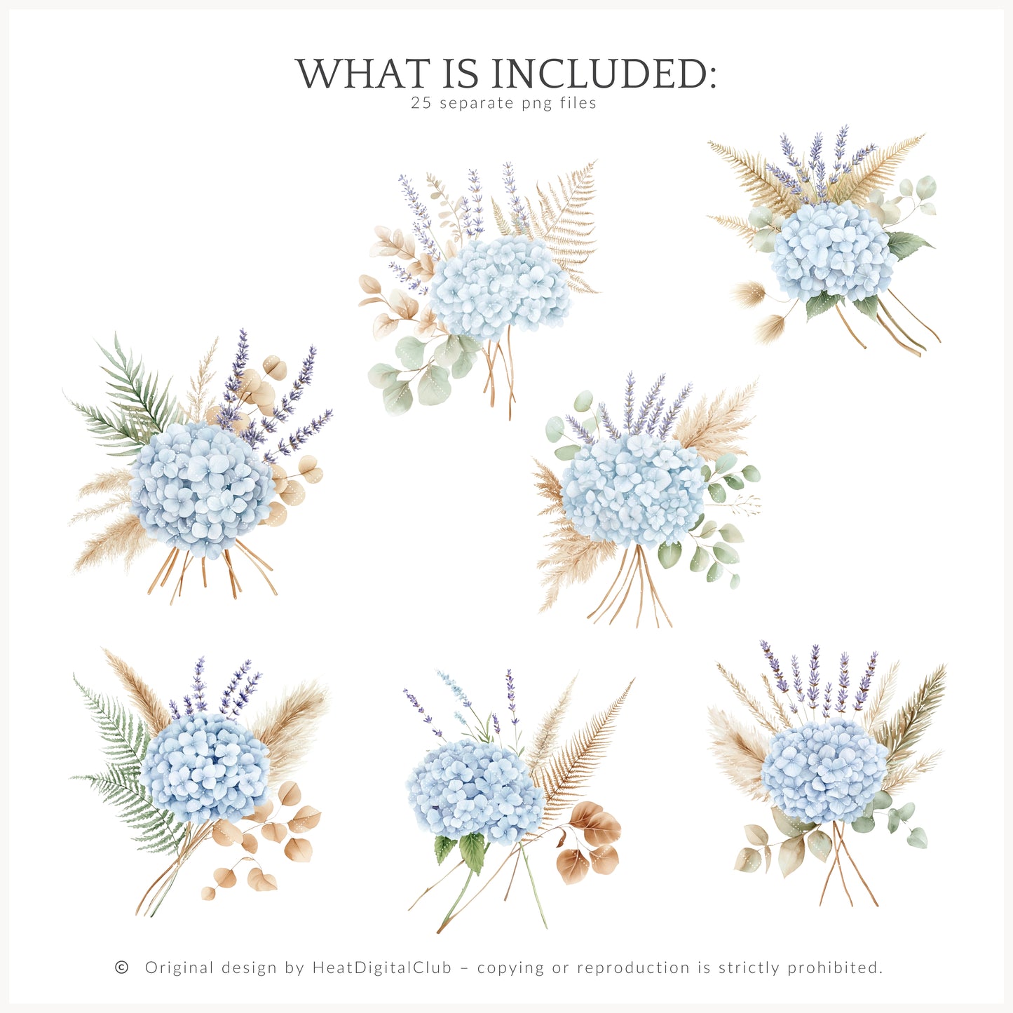Autumn Shore - Floral Arrangements Clipart, Coastal, Hydrangea, Pumpkins | 25 PNG