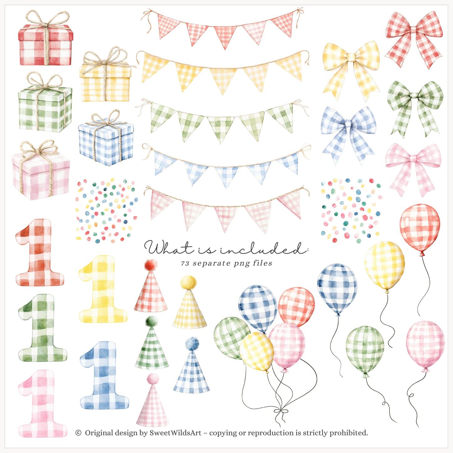 Birthday Barn - Farm Animal, Kids Party Clipart, Cow, Pig, Baby Shower | 73 PNG