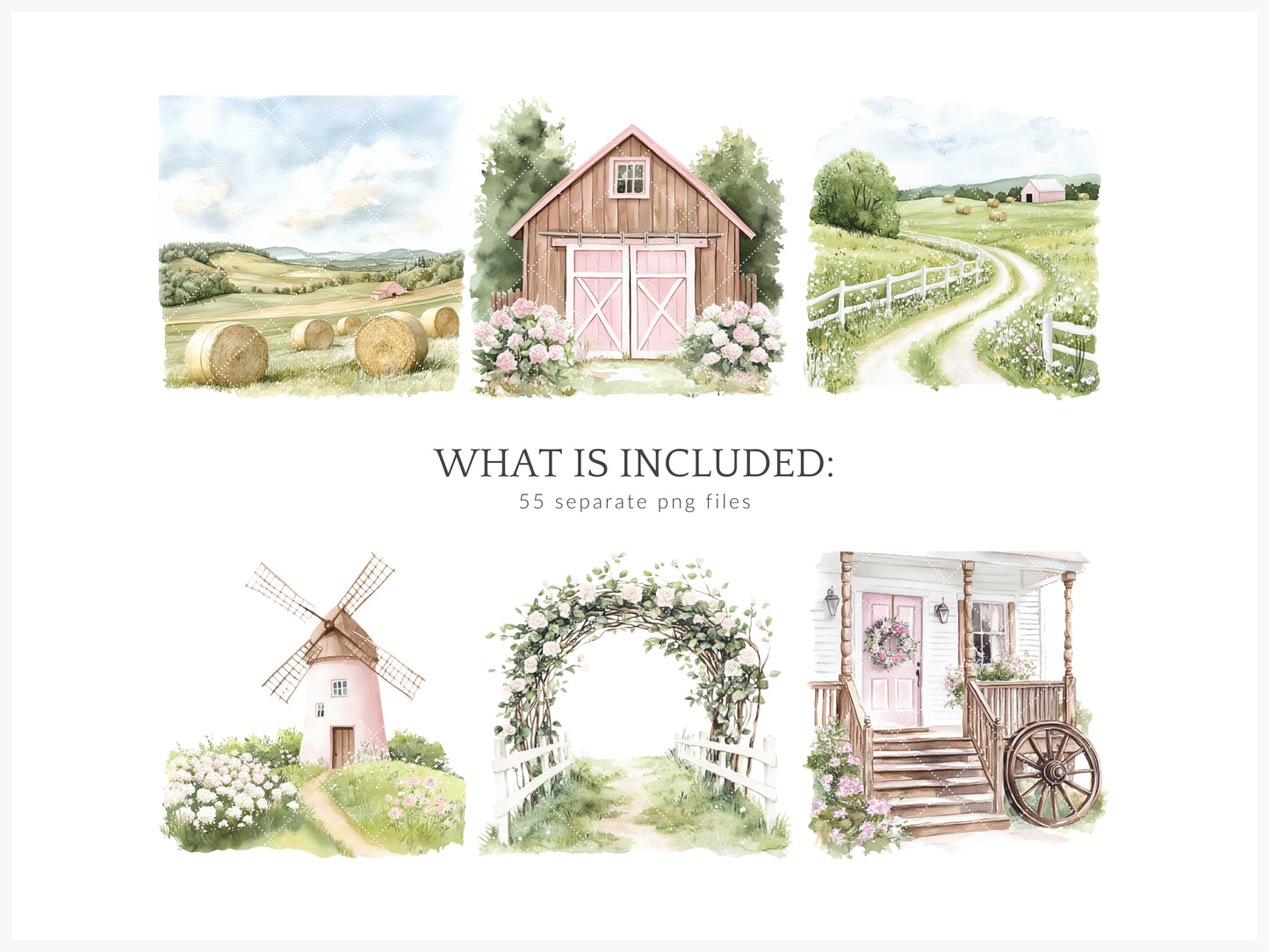 Lovely Farm - Clipart, Coquette Farm, Strawberry Pink Country | 55 PNG