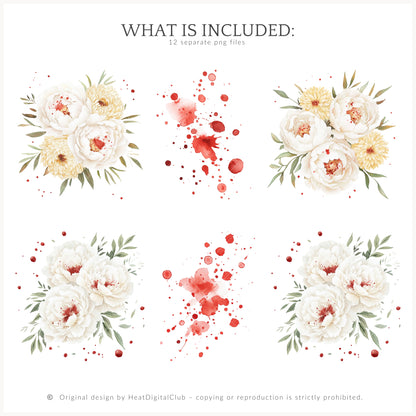 Bad Housewife - Floral Arrangements, Dark Feminine, Creepy Peony | 12 PNG