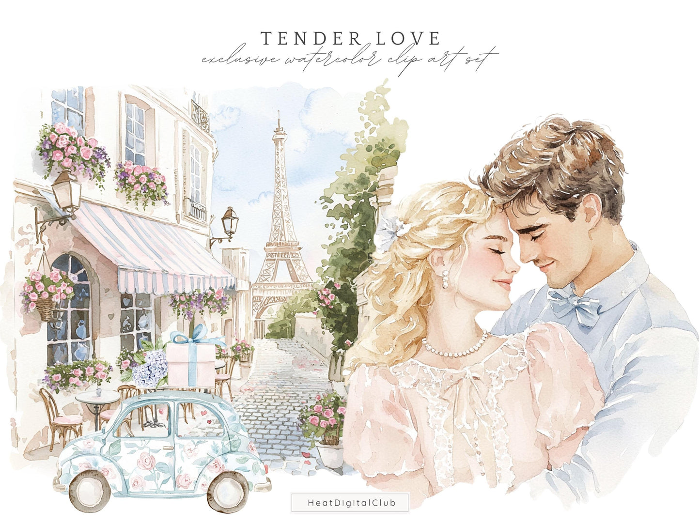 Tender Love - Grandmillennial Valentines Day Clipart, Elegant | 58 PNG