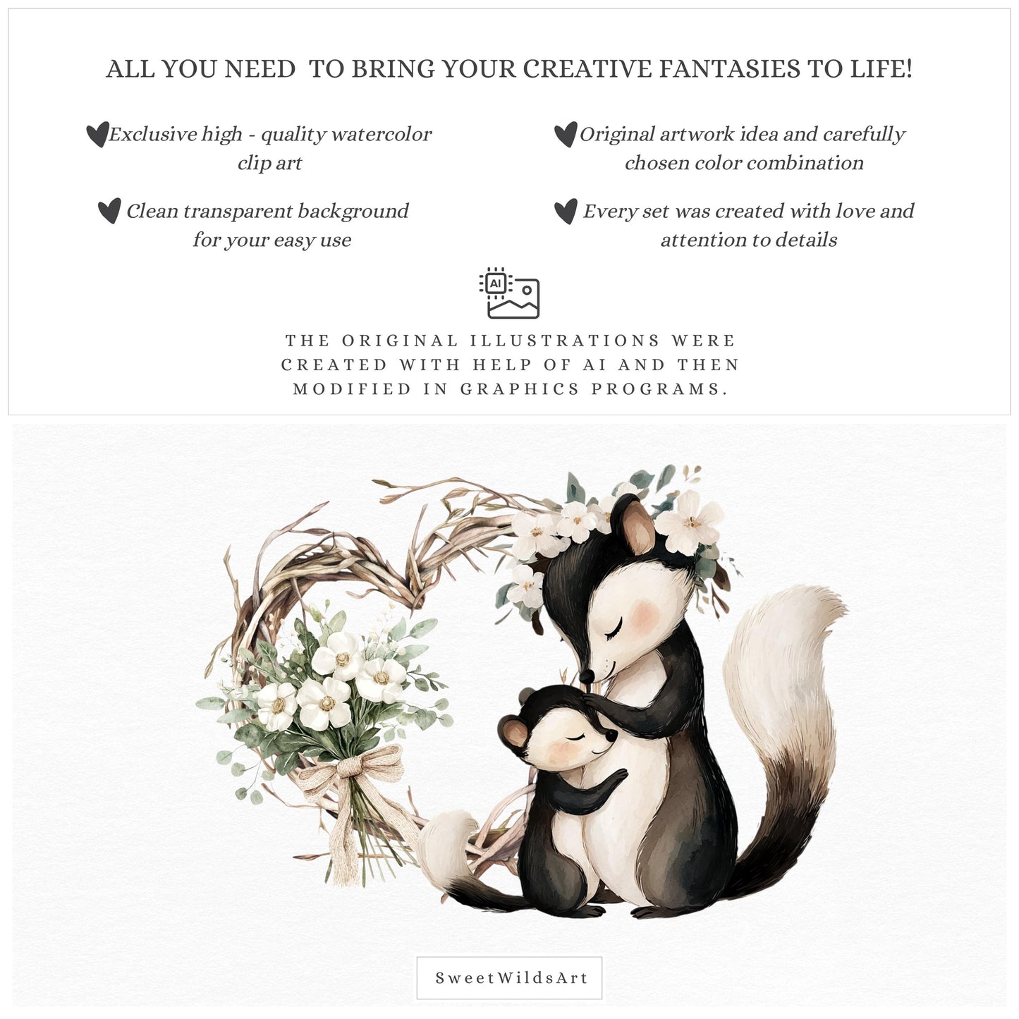 Woodland Mama - Baby Animals Clipart, Cute Animal, Mothers Day | 32 PNG