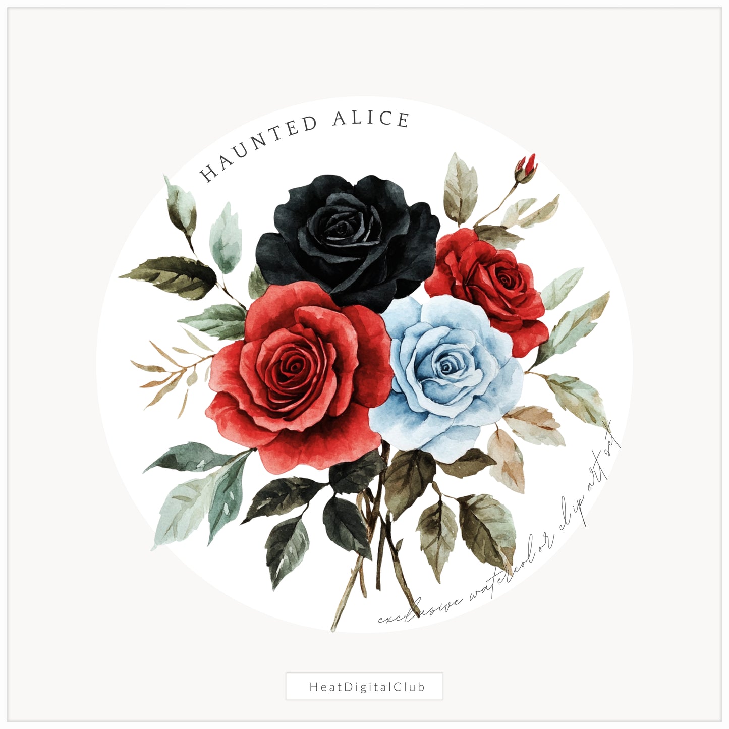 Haunted Alice - Floral Arrangements Clipart, Halloween Wonderland, Pumpkins | 20 PNG