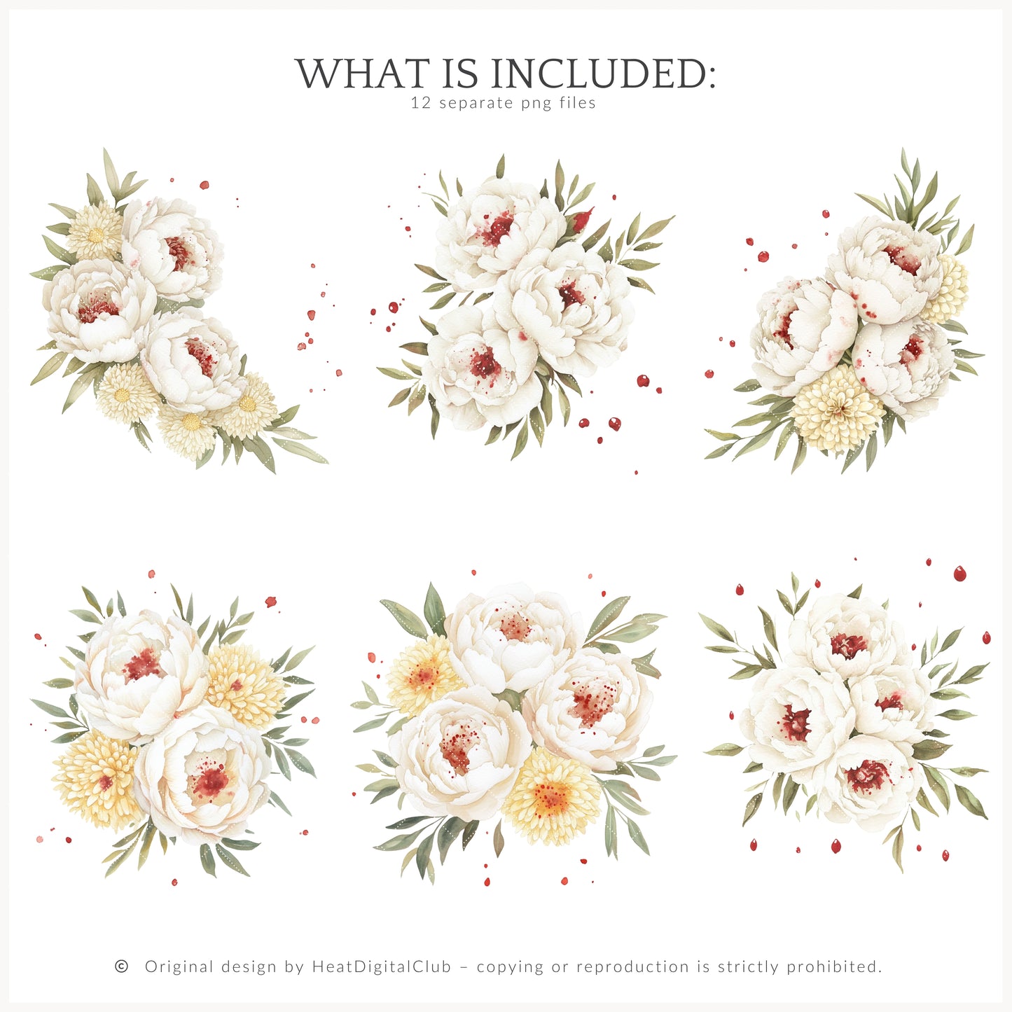 Bad Housewife - Floral Arrangements, Dark Feminine, Creepy Peony | 12 PNG