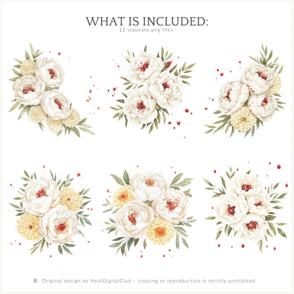 Bad Housewife - Floral Arrangements, Dark Feminine, Creepy Peony | 12 PNG