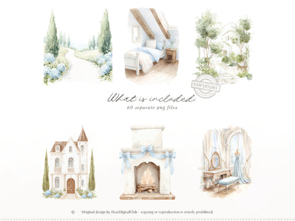 Modern Cinderella - Clipart, Cottagecore Clip Art, Fantasy, Cinderella Clipart, Fairytale | 60 PNG