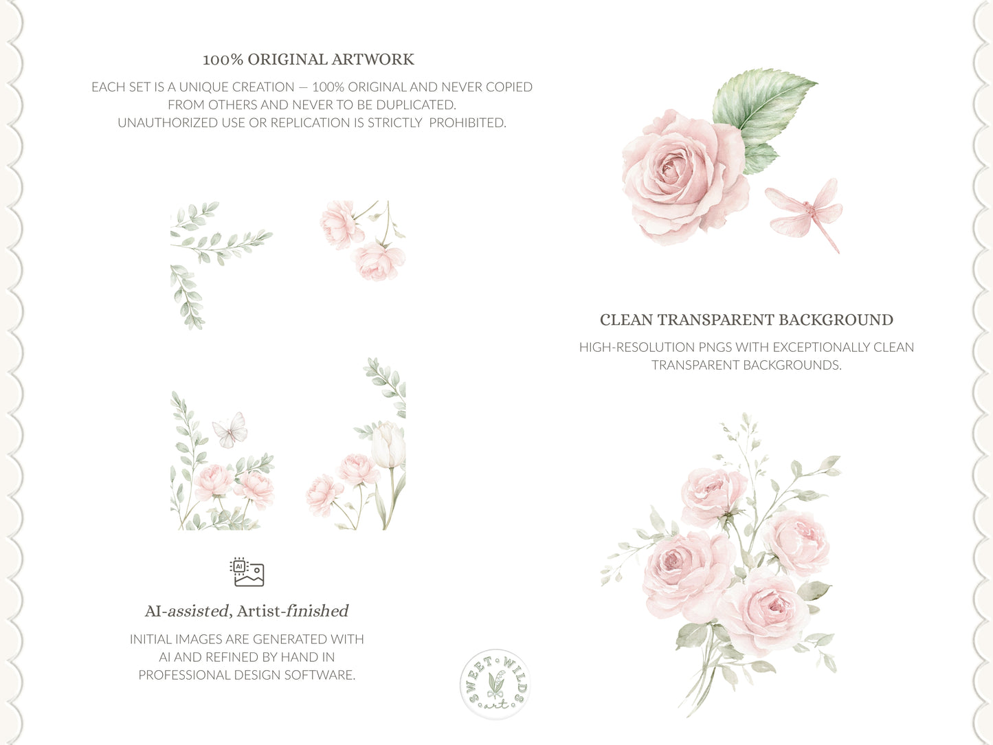 Sweet Coquettes - Floral Arrangements Clipart, Pink Roses Bouquet, Coquette Flowers, Baby Shower Florals | 24 PNG