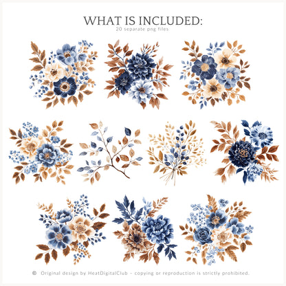 Autumn Residence - Floral Arrangements, Fall Flowers, Pumpkins | 29 PNG