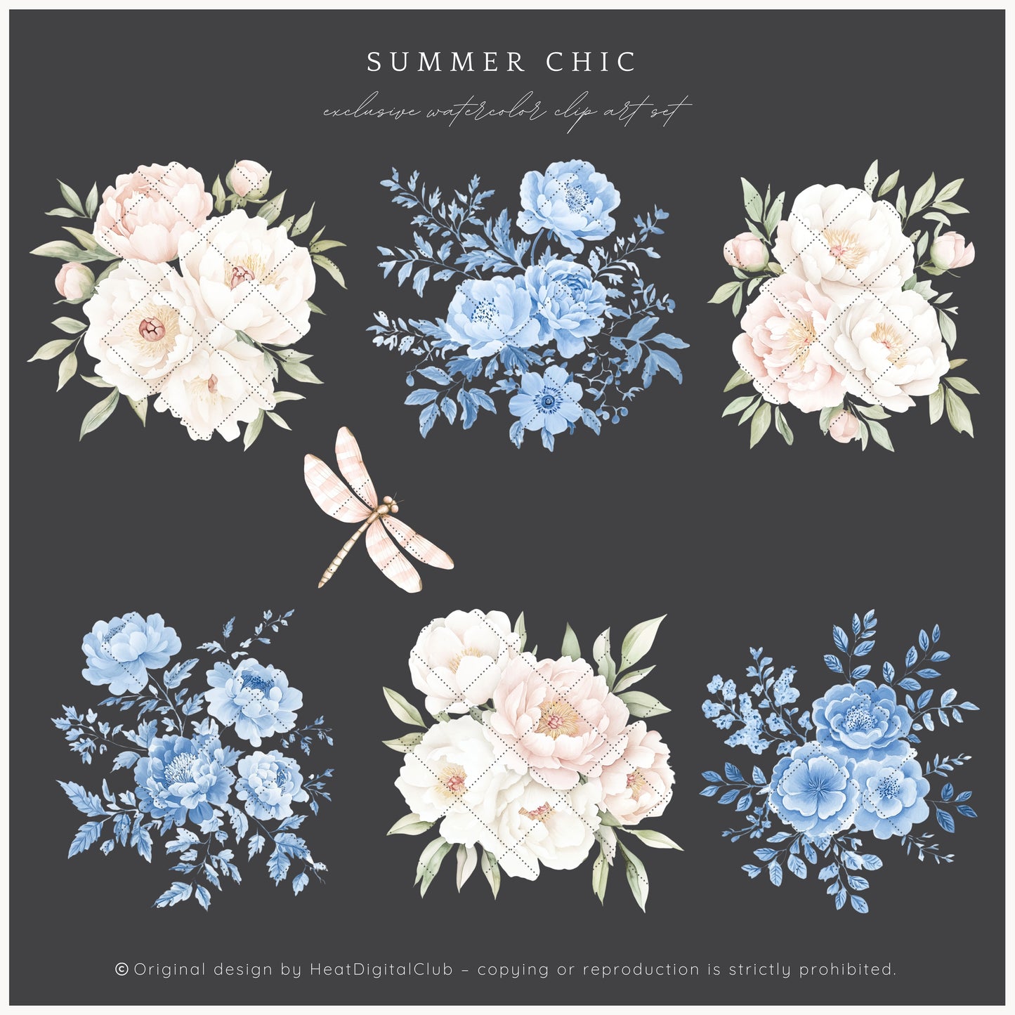 Summer Chic – Grandmillennial Floral Arrangements | 14 PNG