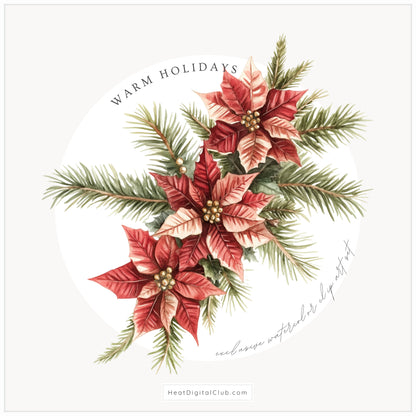 Warm Holidays - Floral Arrangements, Winter Clipart, Christmas, Poinsettia | 20 PNG