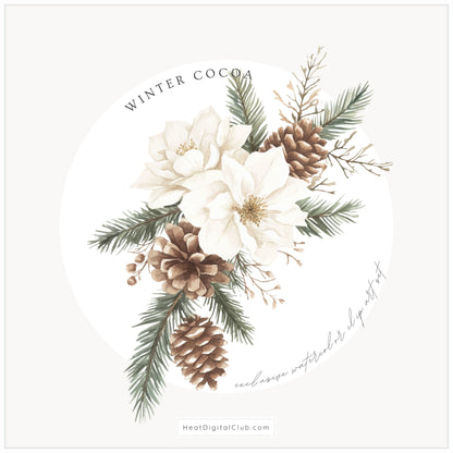 Winter Cocoa - Floral Arrangements Clipart, Elegant Flowers & Christmas Ornaments | 23 PNG