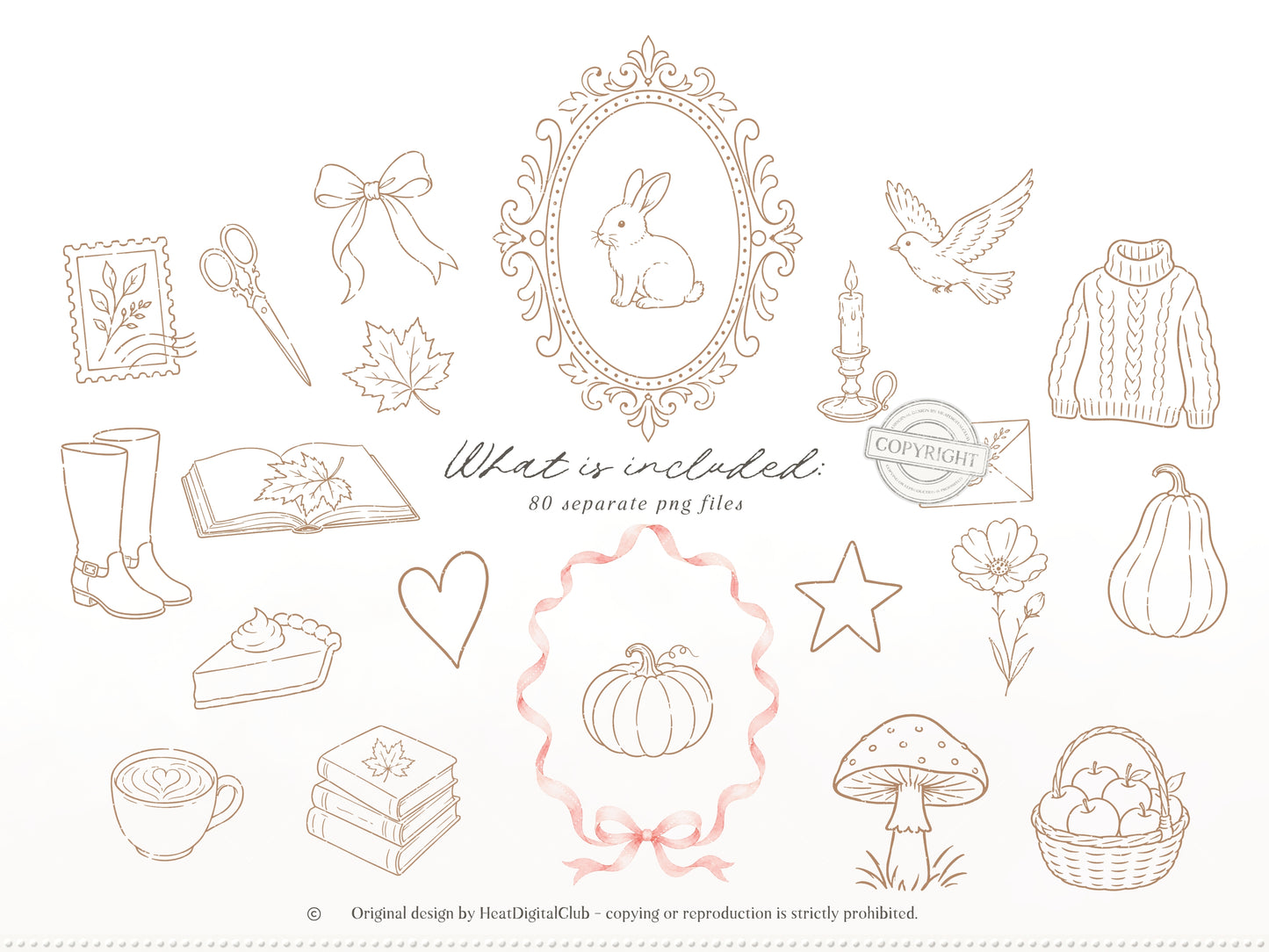 Fall Notes - Clipart Collection, Autumn Planner, Cozy Stationery, Book Lover, Journal Graphics | 90 PNG/JPEG