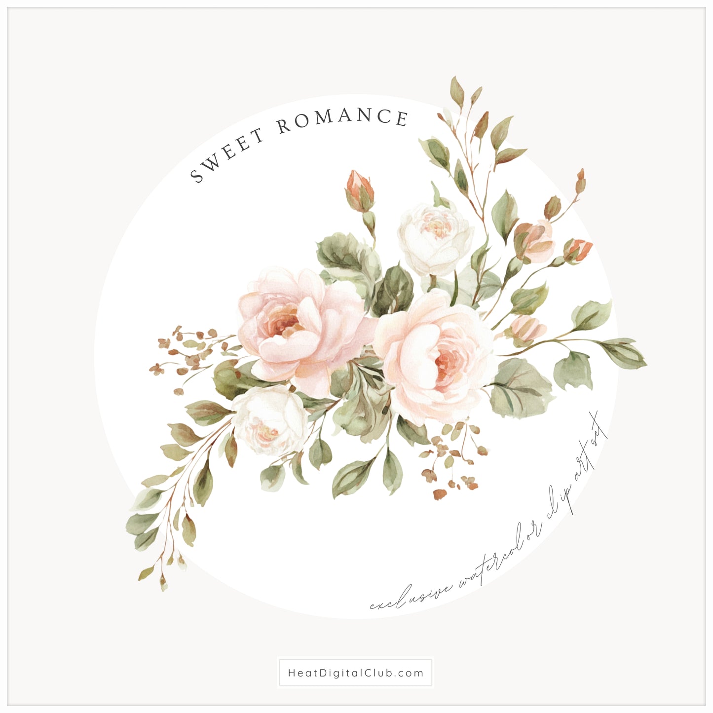 Sweet Romance -  Floral Arrangements, Valentine's Day, Soft Pink Beige Flowers, Romantic | 20 PNG
