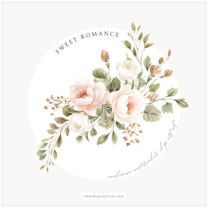 Sweet Romance -  Floral Arrangements, Valentine's Day, Soft Pink Beige Flowers, Romantic | 20 PNG