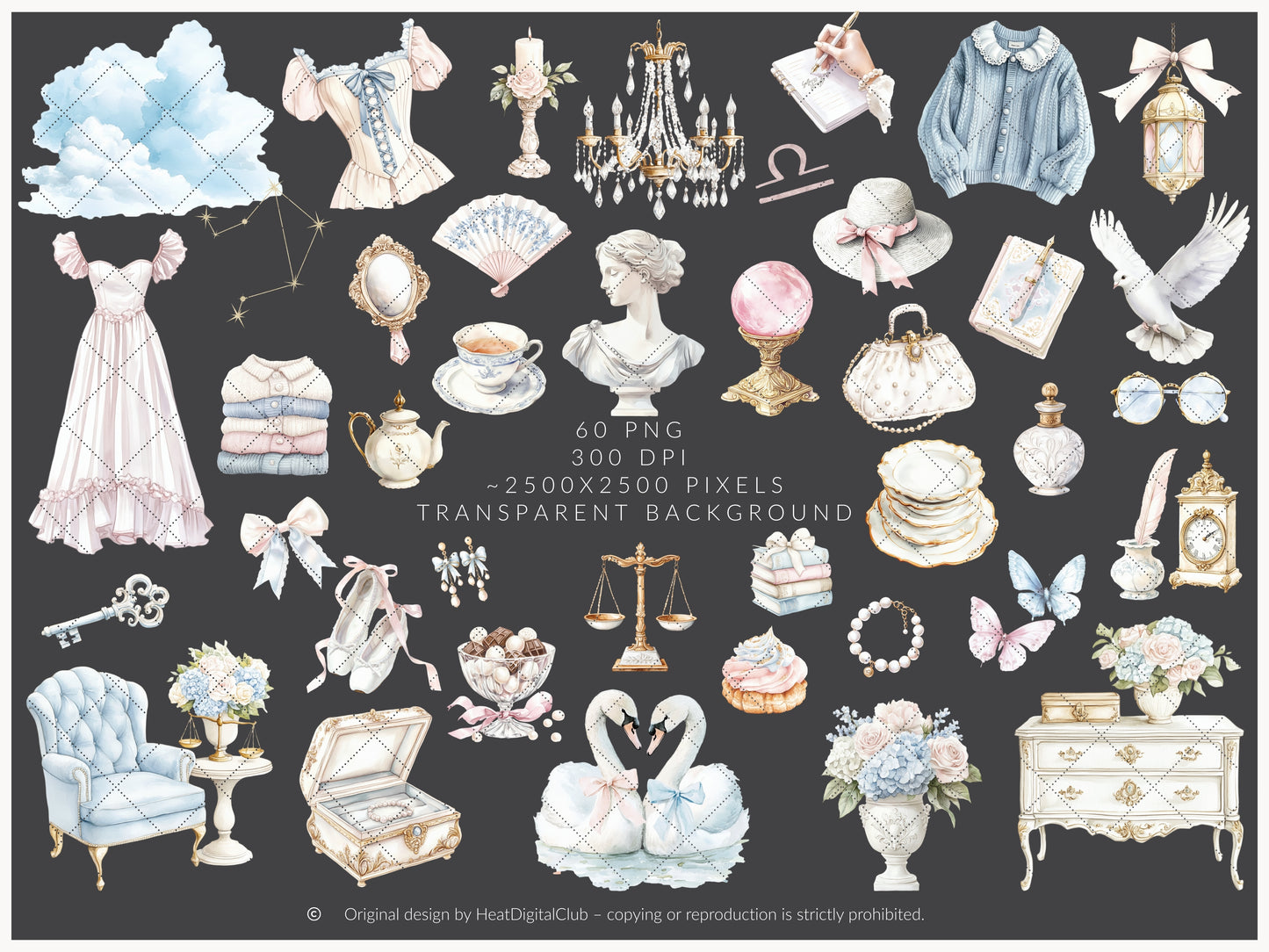 She is a Libra - Watercolor Clipart, Zodiac, Balance Scales, Feminine Zodiac, Astrology | 60 PNG