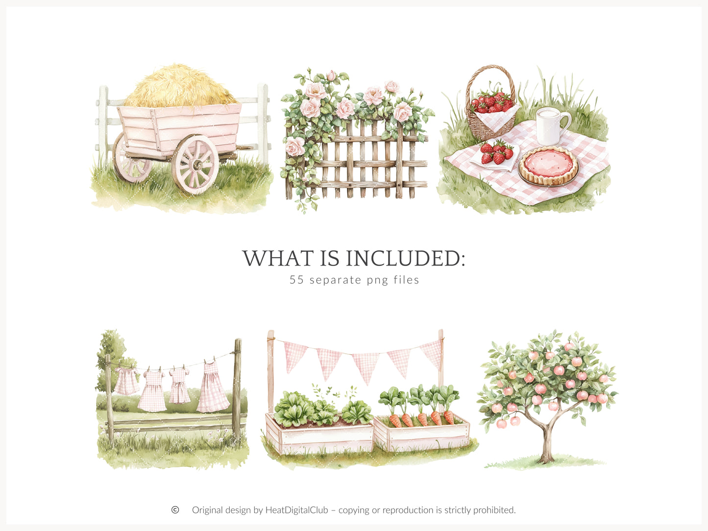 Lovely Farm - Clipart, Coquette Farm, Strawberry Pink Country | 55 PNG