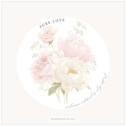 Pure Love - Floral Arrangements, Blush Pink Ivory, Romantic Bouquet, Feminine Peonies | 20 PNG
