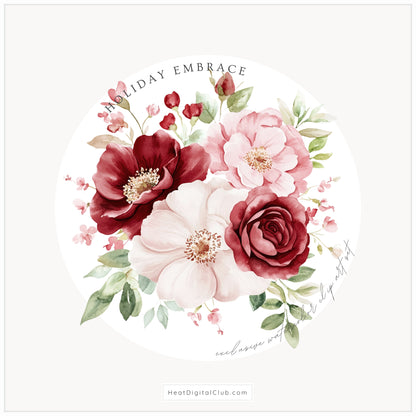 Holiday Embrace - Floral Arrangements, Elegant Flowers & Christmas Ornaments | 20 PNG