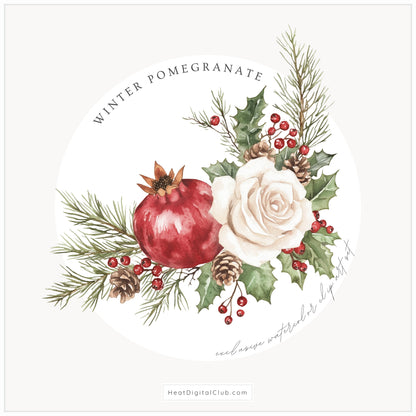 Winter Pomegranate - Floral Arrangements, Christmas Bouquets & Ornaments | 20 PNG