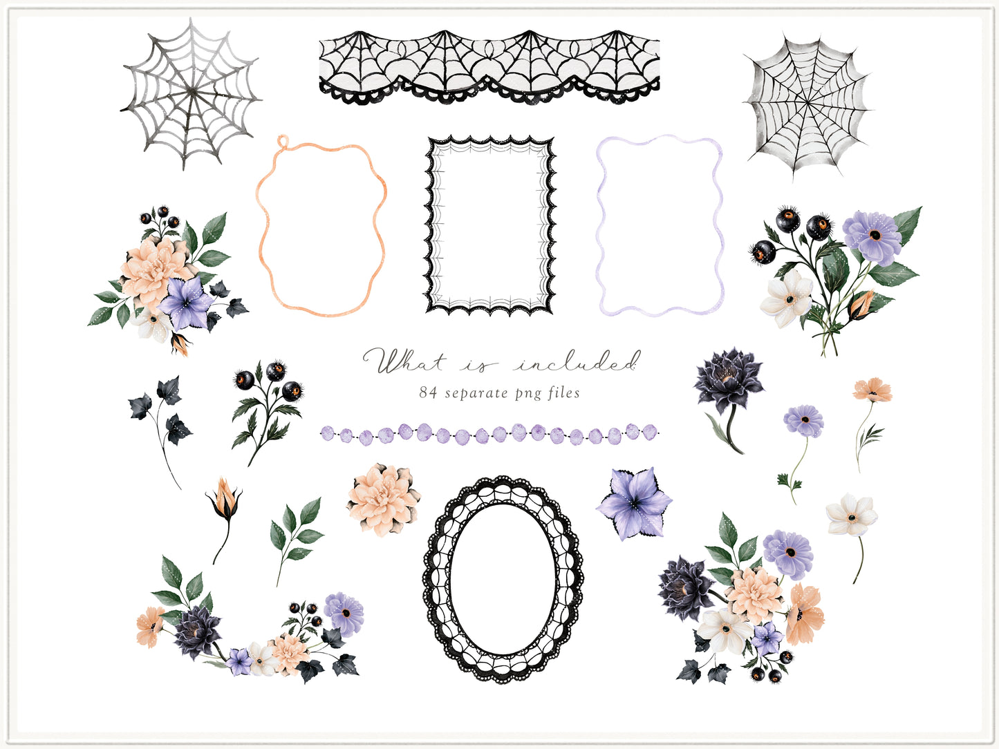 Witching Hour - Watercolor Halloween Clipart & Seamless Patterns Bundle, Spooky Witch Graphics | 94 PNG/JPEG