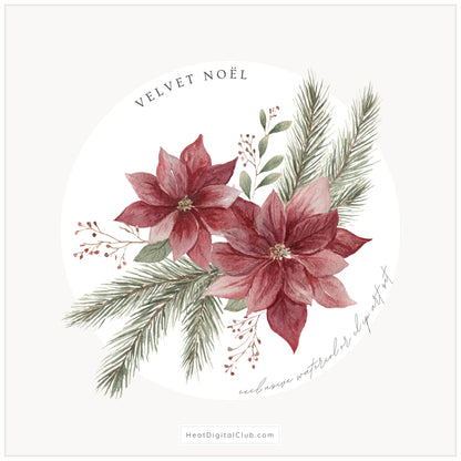 Velvet Noël - Christmas Floral Arrangements, Poinsettia Bouquets, Holiday Greenery | 30 JPEG