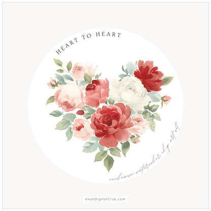 Heart to Heart - Valentine's Day Floral Arrangements Clipart, Valentine Roses, Romantic | 25 PNG