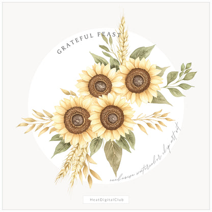Grateful Feast - Floral Arrangements, Sunflower, Fall, Pumpkin, Autumn Harvest | 22 PNG