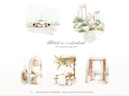 Grapefruit Breeze - Summer Clipart, Mediterranean Beach, Coastal Aesthetic, Citrus, Vacation | 60 PNG