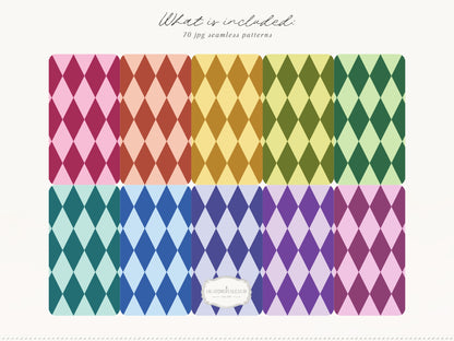 Dopamine Mix - Colorful Bold Geometric Seamless Patterns, Paper Collection | 70 JPEG