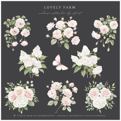 Lovely Farm - Floral Arrangements, Bouquets with Fruits, Veggies, Pastel | 25 PNG